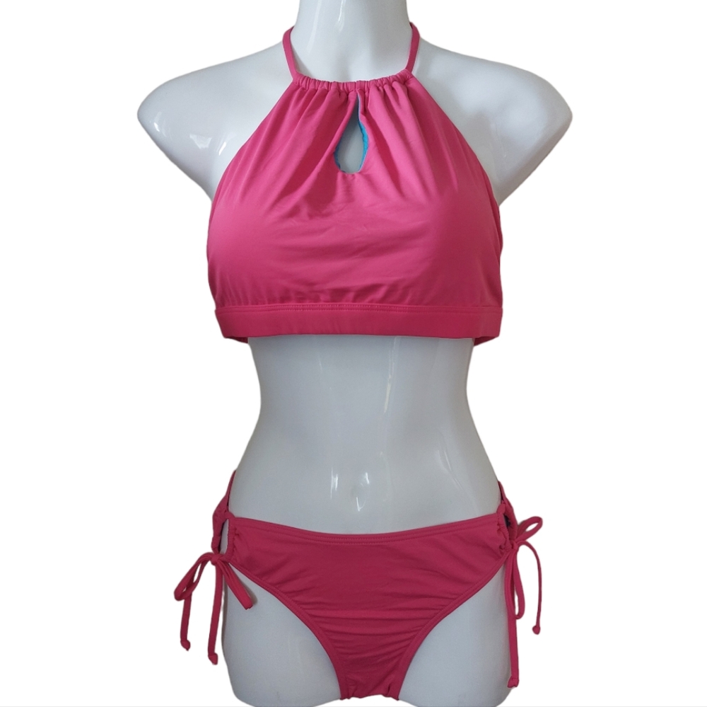 King Sun Exercise Two Piece Bikini Set Side-Binding Sexy Bikini, Women M Magenta